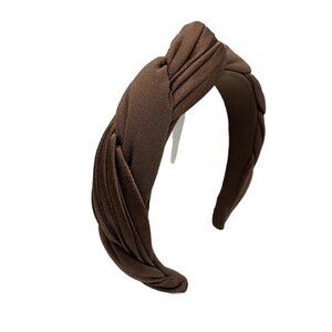 Alexandre De Paris Twisted Knot Padded Headband Brown